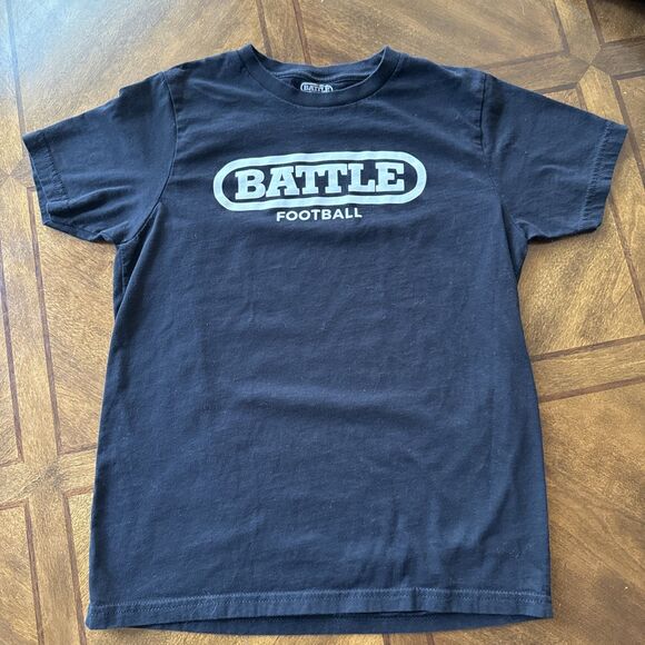Battle Sports Classic Black Kids Large T-shirt Football - Picture 1 of 5
